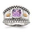 thumbnail image 1 of Sterling Silver Two Tone Silver And Gold Plated Sterling Silver w/Amethyst Ring, 1 of 2