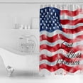thumbnail image 4 of Extra Long Shower Curtain 72x96 Inch, American Flag Shower Curtain Waterproof Bathroom Decor Red Blue Watercolor USA Flag Fabric Bath Curtain Set Accessories with Hooks, 4 of 6