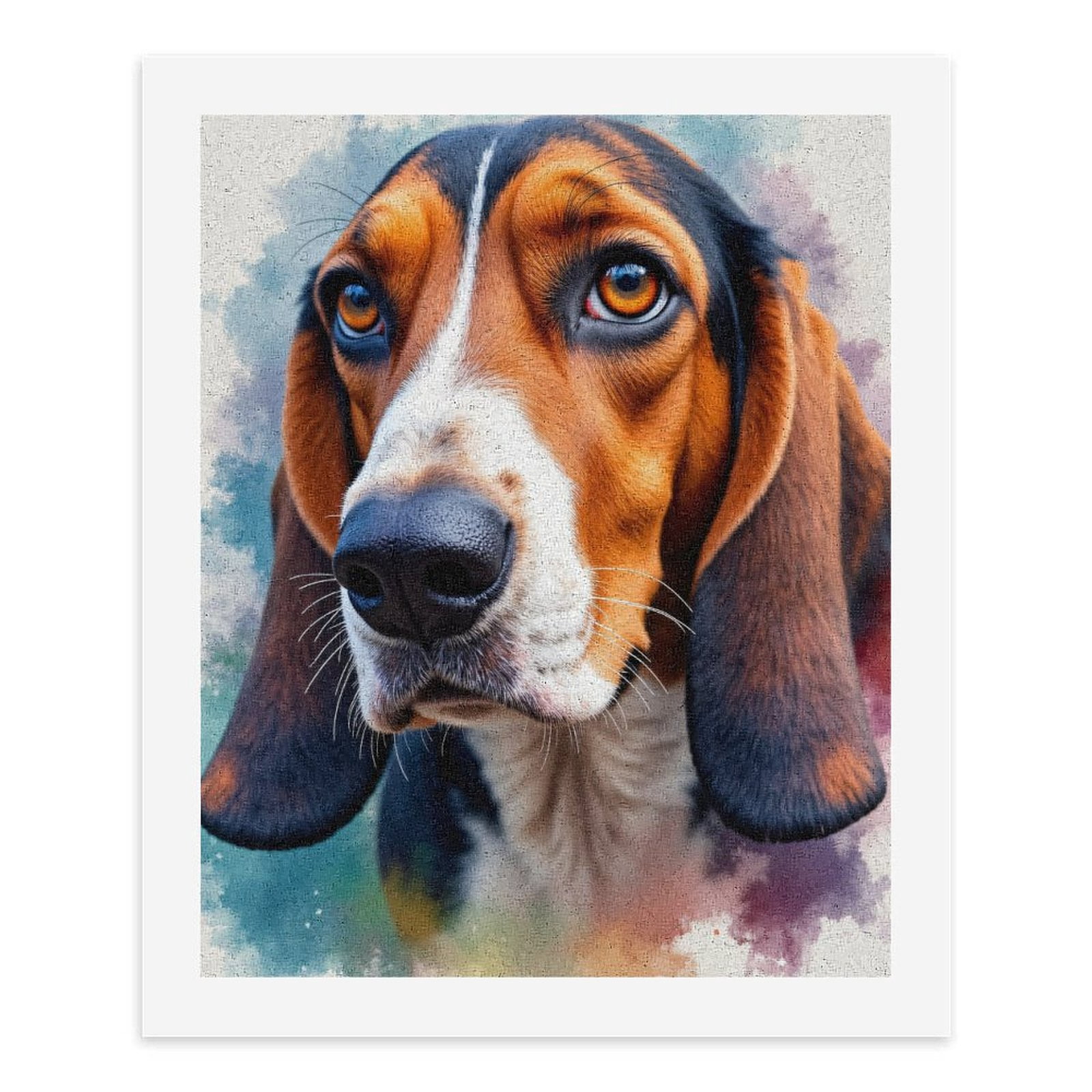 Paint By Numbers Kit for Adults Beginner - Basset Dog Portrait Art Watercolor DIY Canvas Painting Kits for Adults, Frameless Paint By Number for Adults for Home Wall Decor 16x20 Inch