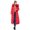 Red, variant on Clearance! Lisingtool Jackets for Women Women's Solid Color Long Slim Hooded Detachable Collar Tie Warm Cotton Padded Pocket Long Sleeve Jacket Promotion Sale