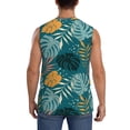 thumbnail image 4 of Haiem Men's Tropical Leaves Print Tank Tops Summer Sleeveless Cut Off Workout T-Shirts Fitness Vest Athletic Undershirts-XX-Large, 4 of 8