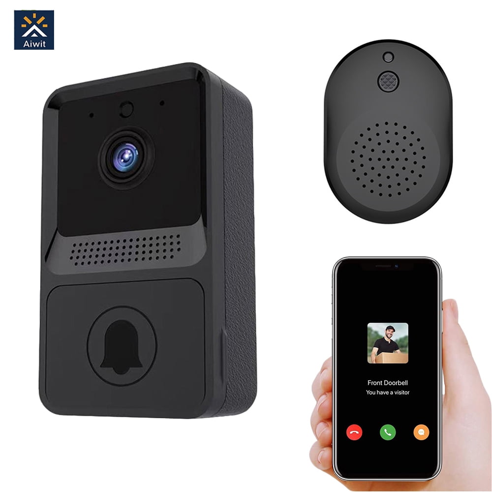 Retap Wireless Doorbell Camera WiFi Smart Video Doorbell Home Security Camera with Chime, Black
