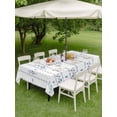 thumbnail image 4 of Outdoor Tablecloth with Umbrella Hole for Patio/Picnic/Party/Camping, Blue Flowers Waterproof Table Cloth Rectangle Table Cover Washable, Spring Floral Bows Minimalist Botanical (60"x 120"), 4 of 8