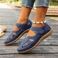 thumbnail image 4 of Juslio Sandals for Women Casual Flat Sandals Comfortable Hollow out Plus Size Beach Sandals, 4 of 9