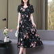 thumbnail image 2 of Nuevos vestidos elegantes casuales de moda de verano 2024 para mujer, vestido de manga corta vintage con estampado de cuello redondo, ropa holgada para mujer, 2 of 4