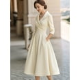 thumbnail image 5 of Women'S Vintage Dress Fall Fit Long Sleeve Elegant Cocktail Party Formal Church Dresses White XXL, 5 of 7