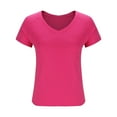 thumbnail image 7 of Timegard Tops for Women Summer V Neck Short Sleeve Slim Fitting Comfy Casual Solid Color Tee Fashion, 7 of 7
