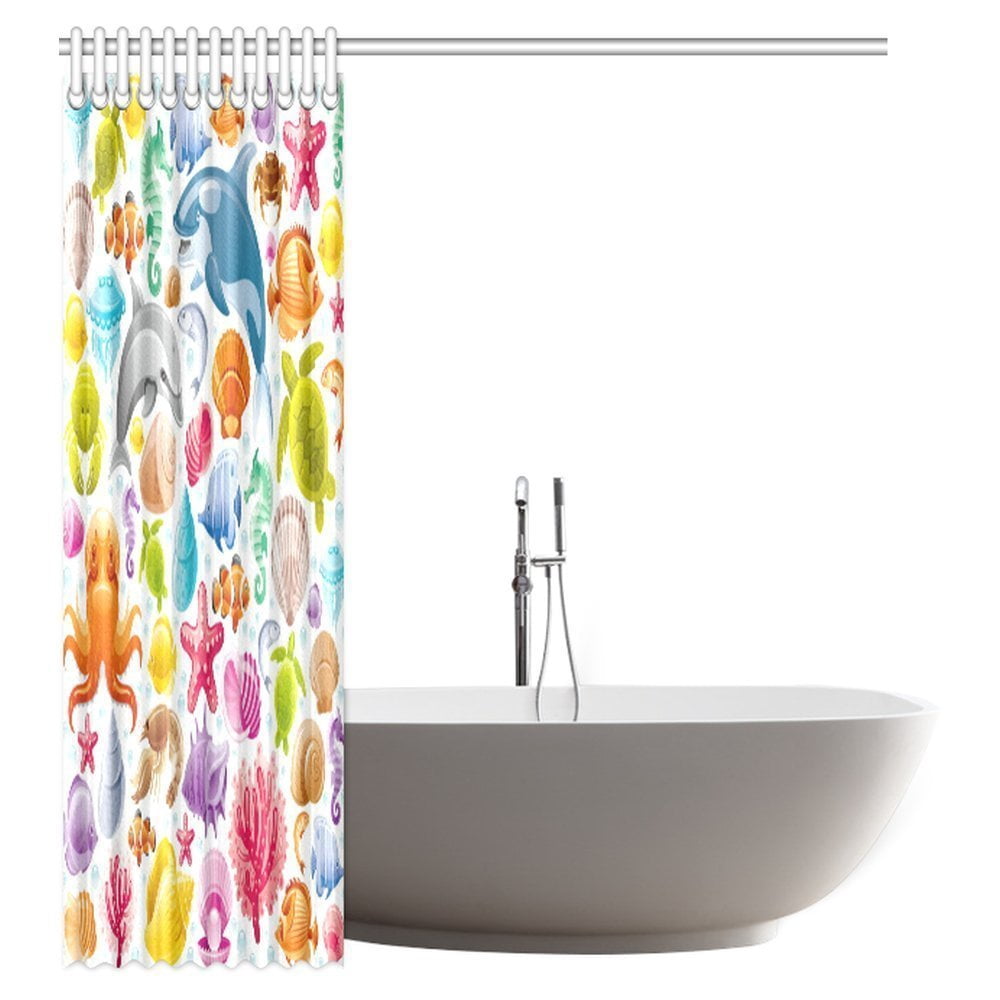 Download Pop Sea Animals Decor Shower Curtain Cartoon Art With Fish For Android Wallpaper Pop Sea Animals Decor Shower Curtain Cartoon Art With Fish For Android