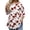 White, variant on Women's Short Sleeve Printed Top Round Neck Casual Loose Stretchy Rose Floral Blouse Shirt, Pink XXL