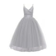 thumbnail image 1 of Robes pour Petites Filles, Robe de Princesse Sans Manches en Dentelle, Robe d'Anniversaire pour Enfants, Gris 8 Ans-10 Ans, 1 of 2