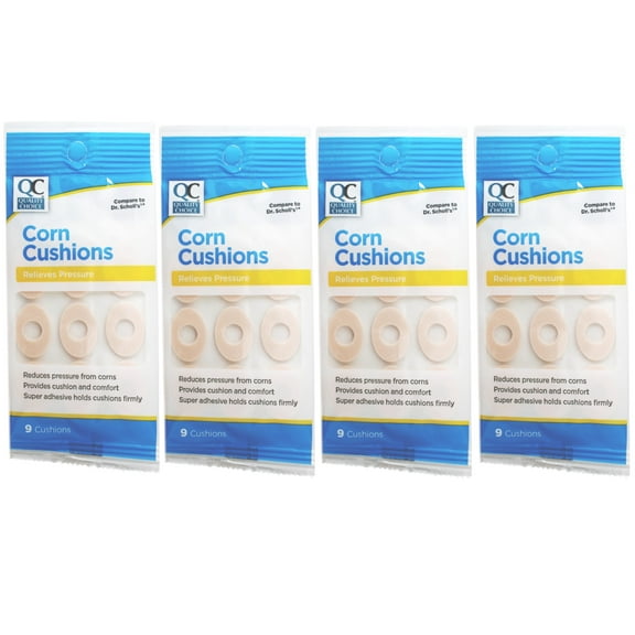 4 Pack - Quality Choice Corn Cushions Painful Pressure Relief 9 Count Each