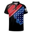 thumbnail image 2 of TOWED22 4th of July Polo Shirts for Men Male Summer American Flag Printed T Shirt Short Sleeve Tops(Black,L), 2 of 4