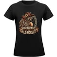 thumbnail image 4 of Women’s Graphic Tee Cotton T-Shirt Casual Wild Flowers Wild Horses Shirt, 4 of 7