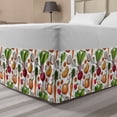 thumbnail image 1 of Vegetables Bed Skirt, Continuous Pattern of Sketchy Painted Healthy Natural Tasty Food Illustration, Elastic Bedskirt Dust Ruffle Wrap Around for Bedding Decor, 4 Sizes, Multicolor, by Ambesonne, 1 of 2