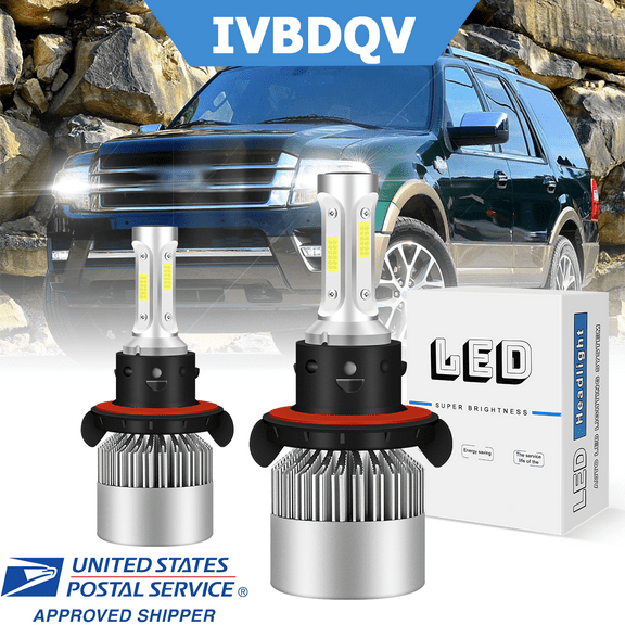 For Ford Expedition 2007-2014 LED Headlight H13/9008 High Low Beam Bulbs 2Pcs 50W 6000K Bright White