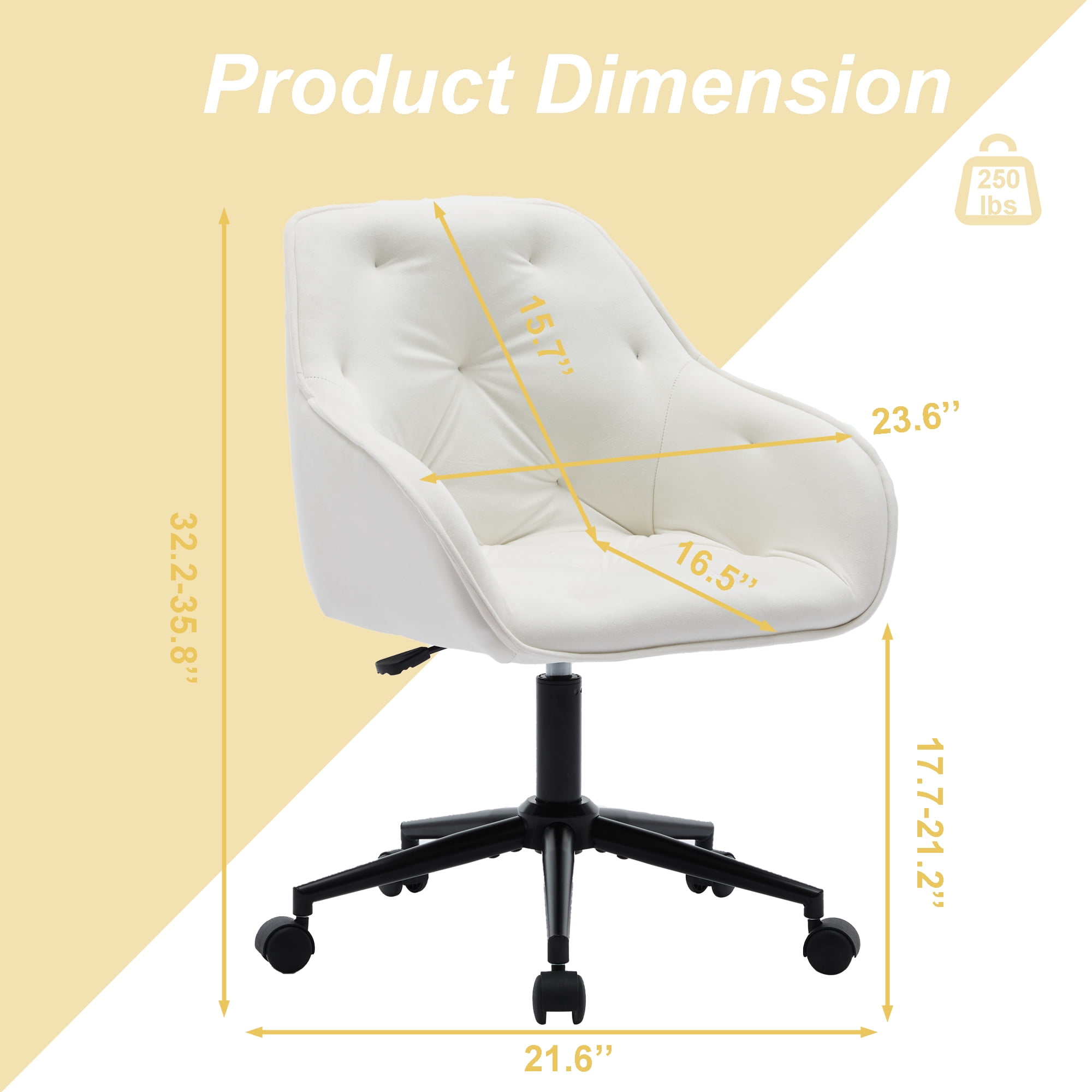 Elegent Velvet Office Chair with Wheels
