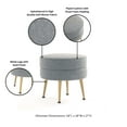 thumbnail image 3 of Bailey Ottoman in Gray with Gold Feet and Solid Wood Base - Set of 2, 3 of 9