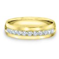 0.50 CTTW Diamond Men's Wedding Band in Yellow Gold, 1/2 Carat Diamond