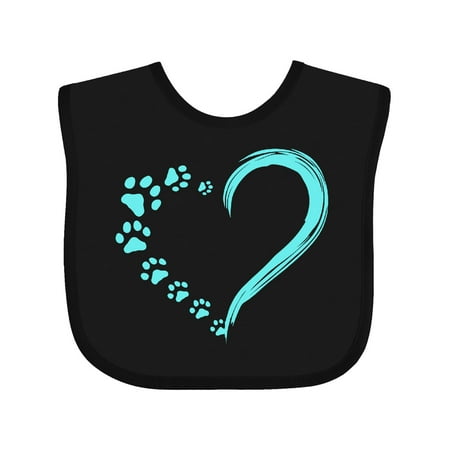 

Inktastic Paw Print Heart Gift Baby Boy or Baby Girl Bib