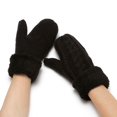 thumbnail image 2 of beishanbush Gloves Mittens Women Fashion Knitted Plush Twist Windproof Warm Thickened Fingered Plus Gloves Black, 2 of 3