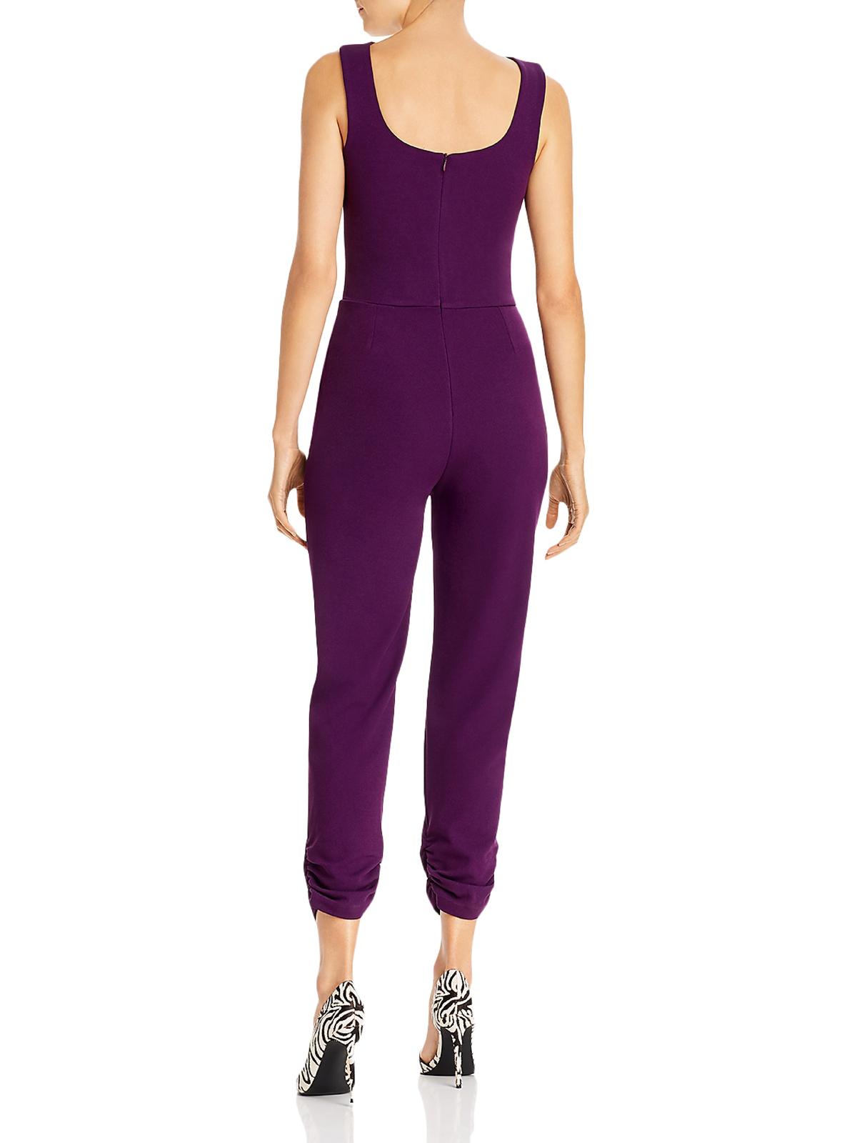 AQUA Womens Purple Spaghetti Strap Tank Straight leg Jumpsuit Size: XS - image 2 of 2