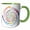 Green/White, variant on 3drose, Abstract Colorful Multicolor Circle, 11oz Two-tone Blue Mug