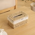 thumbnail image 6 of Natural Rattan Woven Tissue Box Cover | Hand-Woven Straw Desktop Paper Holder | Khaki Home Decor for Living Room Bedroom Bathroom | 7.48x5.12x3.94 inches, 6 of 6