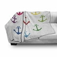 thumbnail image 3 of Anchor Soft Flannel Fleece Throw Blanket, Colorful in Circular Design Nautical Maritime Theme Naval Sailboat Equipment, Cozy Plush for Indoor and Outdoor Use, 50" x 60", Multicolor, by Ambesonne, 3 of 6