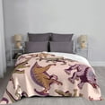 thumbnail image 4 of XMXT Flannel Throw Blanket for Couch, Warm Pink Cartoon Dinosaur Bed Sofa Decor Blankets for Home Bedroom, 60 x 50 inches, 4 of 8