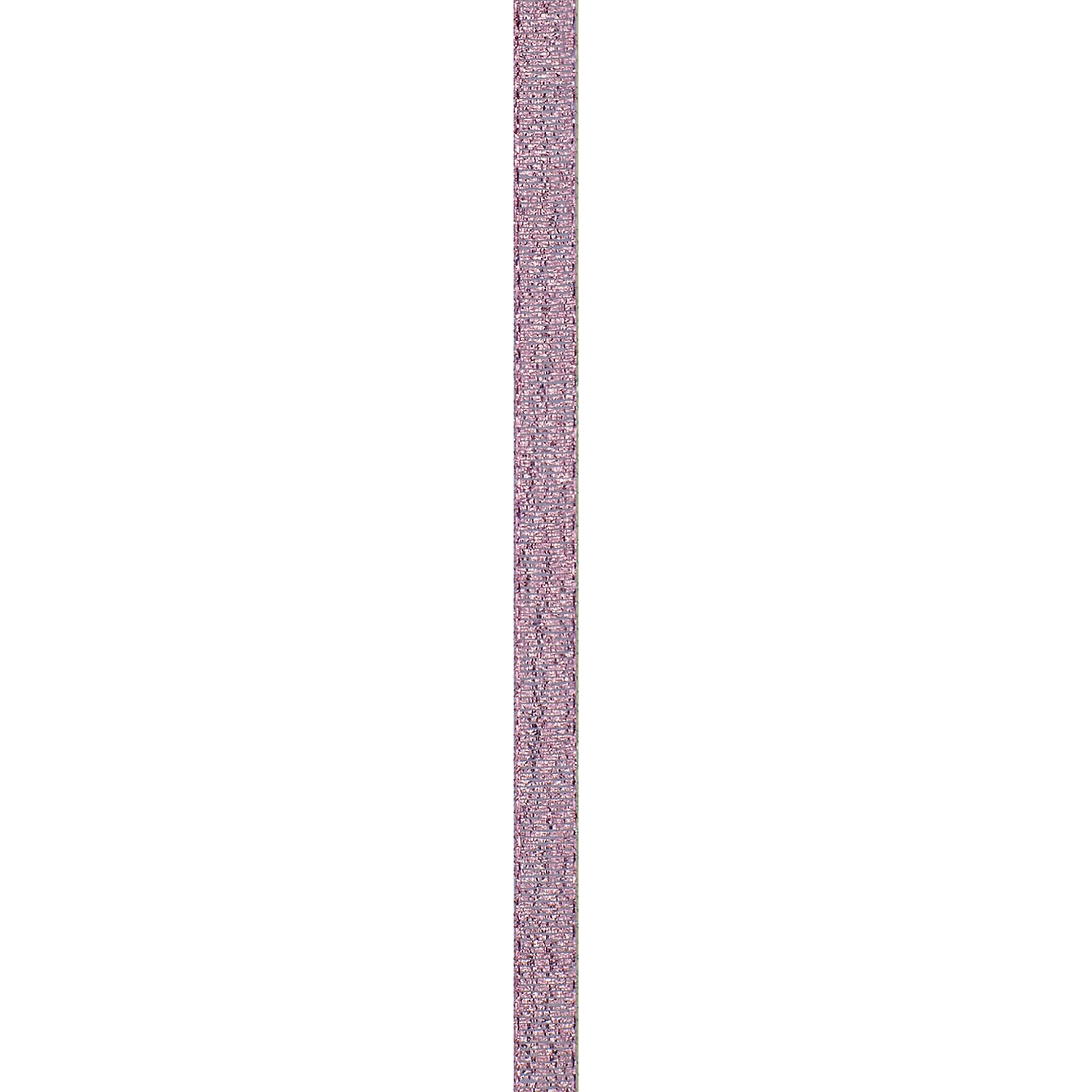 Offray Ribbon, Light Pink 3/8 inch Galena Metallic Ribbon for Wedding, Crafts, and Gifting, 9 feet, 1 Each