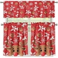 thumbnail image 4 of Christmas Raindeer Small Kitchen Window Curtains Over Sink Short Blackout Curtains for 3 Piece Windows Tiers Curtains for Bathroom Window, 4 of 6