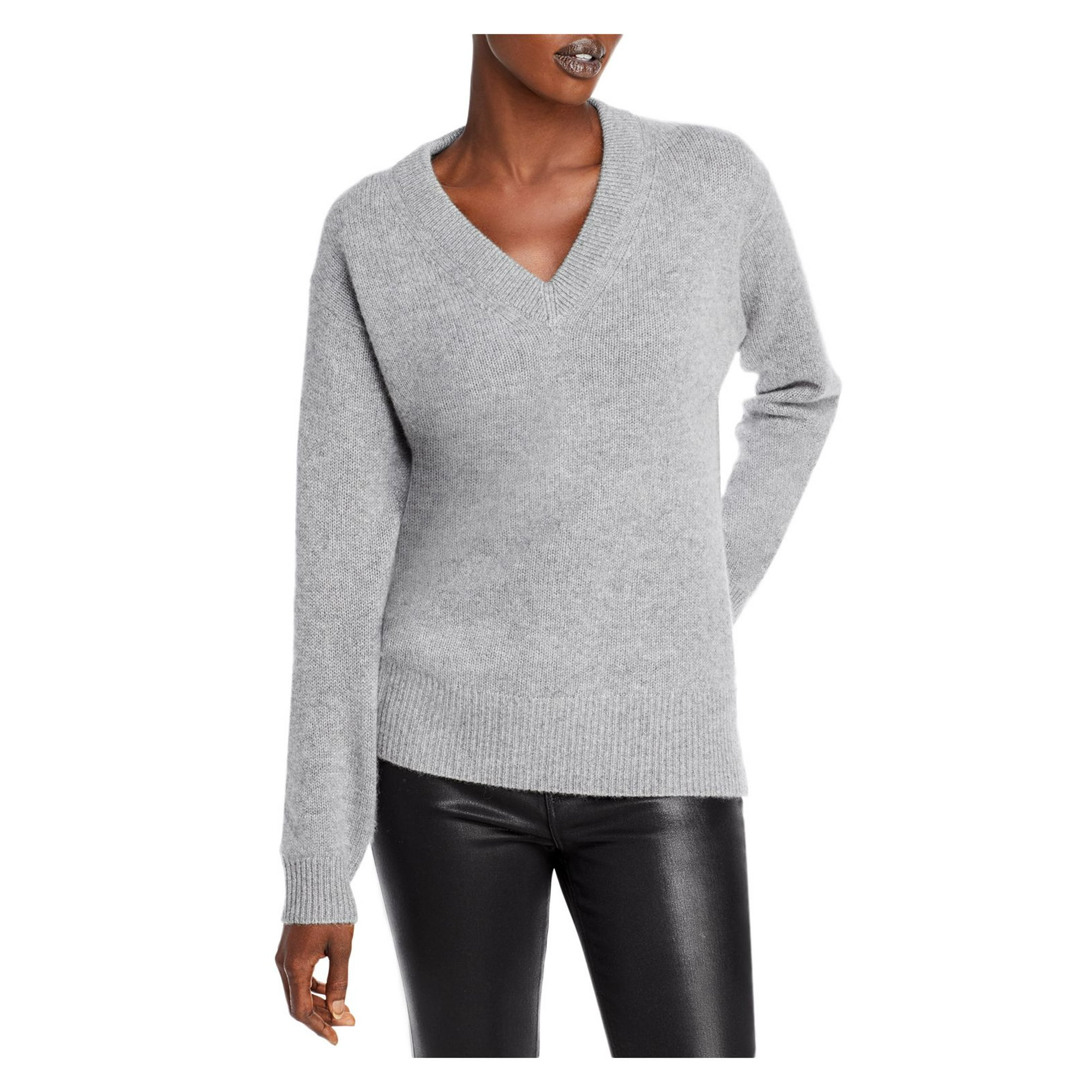 Designer Brand Womens Gray Long Sleeve V Neck Sweater S Walmart