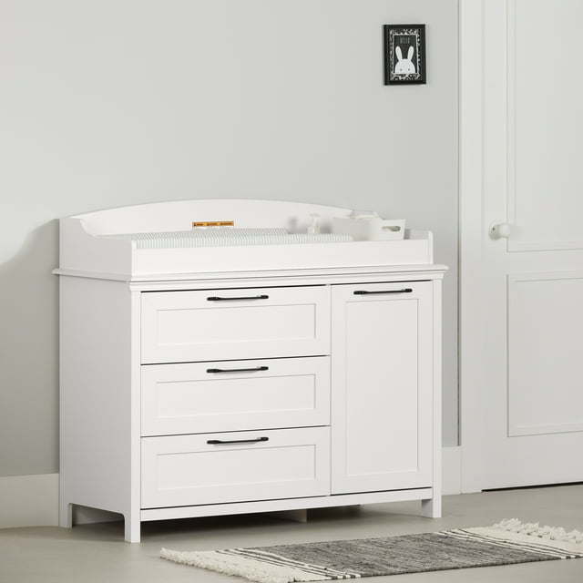 Table à langer avec pourtour amovible, fini Blanc solide, collection Daisie de Meubles South Shore