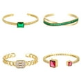 thumbnail image 2 of Micro-inlaid Color Zirconium Emerald Temperament Bracelet, 2 of 2
