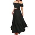 thumbnail image 2 of Jaimenalin Women'S 2 Piece Outfits, Floral Top Skirt Set for Spring Easter, Summer Vacation Beach Dress Black L, 2 of 8