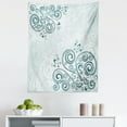 thumbnail image 1 of Floral Tapestry, Vintage Inspired Swirled Lines Leaves Petals Shabby Classic Image Print, Fabric Wall Hanging Decor for Bedroom Living Room Dorm, 5 Sizes, Jade Green Pale Blue, by Ambesonne, 1 of 1