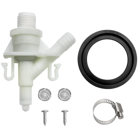 Leakproof Sturdy Plastic Water Valves and Round Seal Replacement Bundles Accessory for Travel Trailer Marine Toilets