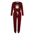 thumbnail image 4 of VBTAPA Women 2 Piece Outfits Halloween Sweatsuit Cute Ghost Graphic Tracksuit Trendy Pullover Sweatshirt Jogger Sweatpants Sets Fall Lounge Set Wine XXXL, 4 of 5