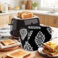 thumbnail image 3 of Toaster Cover 2 Slice, Baroque Black Dustproof Bakeware Oven Protector with Top Hook, Vintage Damask Classic Floral Waterproof Small Kitchen Appliance Toasters Dust Cover, 11"x6"x8", 3 of 9