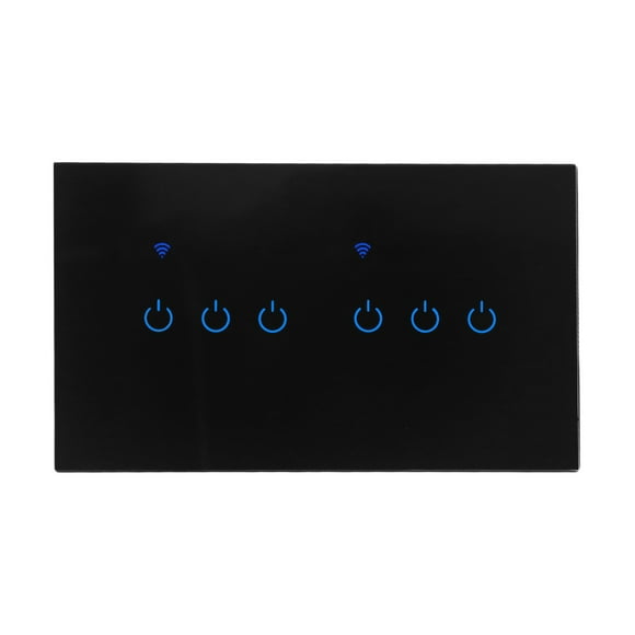 MYG for Smart WiFi Touch Switch for Home Automation, Compatible with for Tuya App, Alexa Voice Control, Remote Control, 6 Gang Options, Tempered Glass Panel, 220V 10A