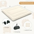 thumbnail image 3 of Costway King Futon Mattress Japanese Floor Sleeping Pad Washable Cover Carry Bag Beige, 3 of 9