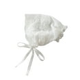 thumbnail image 3 of Faithtur Newborn Baby Girls Baptism Dress Infant Lace Crochet Tulle Dress O-Neck Ruffled-Sleeve Bubble Skirt for Birthday/Party/Banquet 0-24 Months, 3 of 9