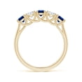 thumbnail image 2 of ANGARA Natural Half Eternity Five Stone Sapphire and Diamond Wedding Band in 14K Yellow Gold for Women (Size-3.8mm) | September Birthstone, Anniversary, Jewelry Gift for Women | Natural Sapphire Ring, 2 of 11
