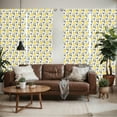 thumbnail image 2 of Ambesonne Floral Window Curtains, Modern and Abstract Flowers, Each 28" W x 84" L, Grey Black and Yellow, 2 of 5
