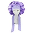 thumbnail image 1 of Satin Bonnet Skin-friendly Wear Resistant Imitation Silk Braid Sleeping Bonnet Cap for Home, 1 of 10