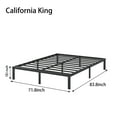 thumbnail image 2 of Maenizi 10 Inch California King Bed Frames Heavy Duty Metal Cal King Platform with Steel Slats Support, No Box Spring Needed, Noise Free, Black, 2 of 7