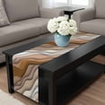 thumbnail image 4 of Brown Ombre Table Runner 120 Inches Long, Modern Geometric Abstract Aesthetic Cream Kitchen Coffee Dining Table Decoration for Home Party Birthday Wedding Home Decor 13x120 Inches, 4 of 8