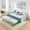 Cyan, variant on Full Size Upholstered Daybed, 3-in-1 Convertible Sofa Bed with Pull Out Trundle and Side Storage, Tufted Button Backrest for Small Space Living Room Guest Room, Green
