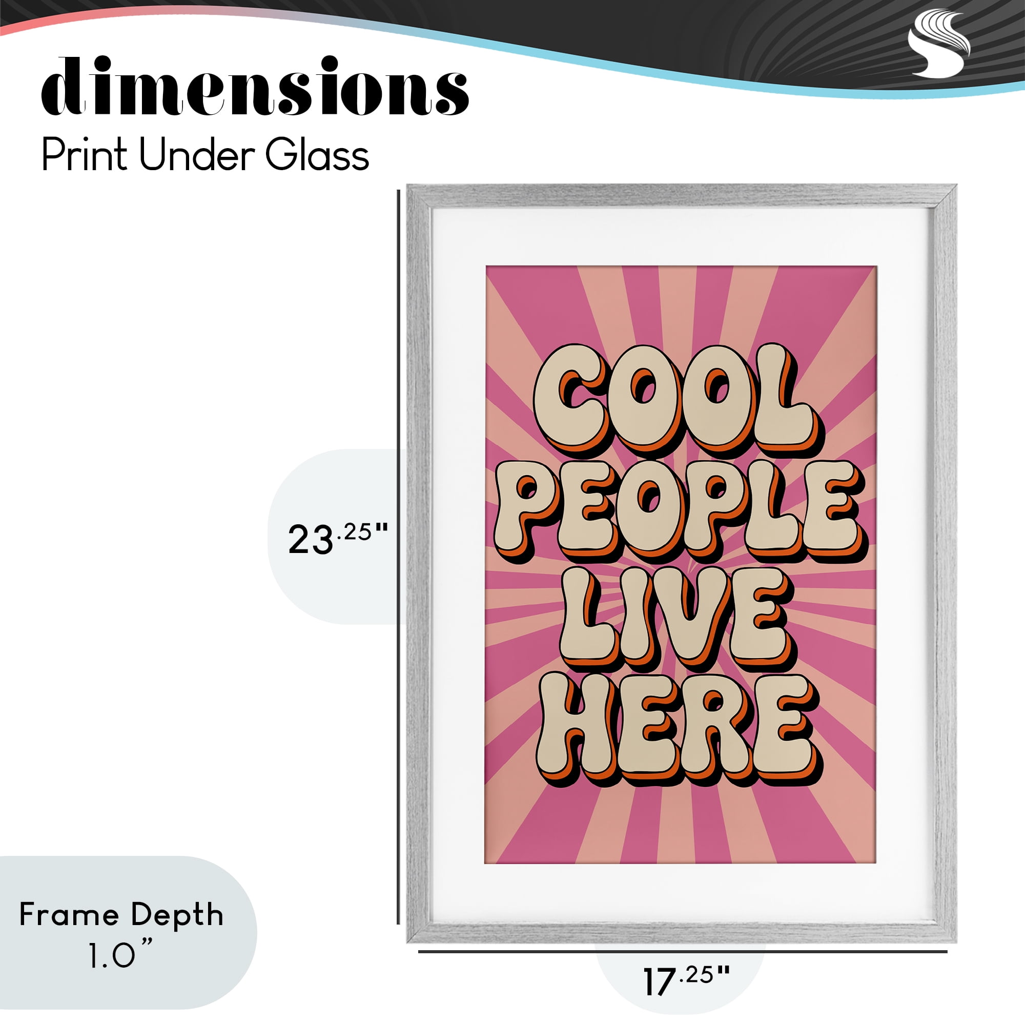 Stupell Industries Groovy Cool People Live Here Gray Framed Print Under Glass, design by Andreas Magnusson