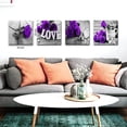 thumbnail image 6 of Purple Wall Art Bathroom Decor Rose Flower Canvas Prints Black and White Grey Background Romantic Love Painting Artwork Couple Bedroom Pictures Floral Posters Living Room Home Decorations 12x12 4 Pcs, 6 of 6